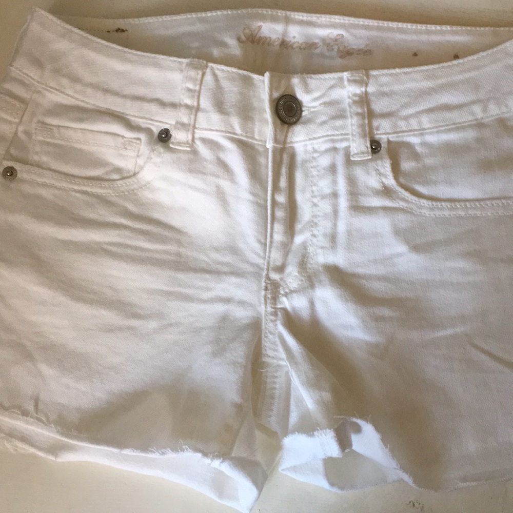 White American eagle jean shorts